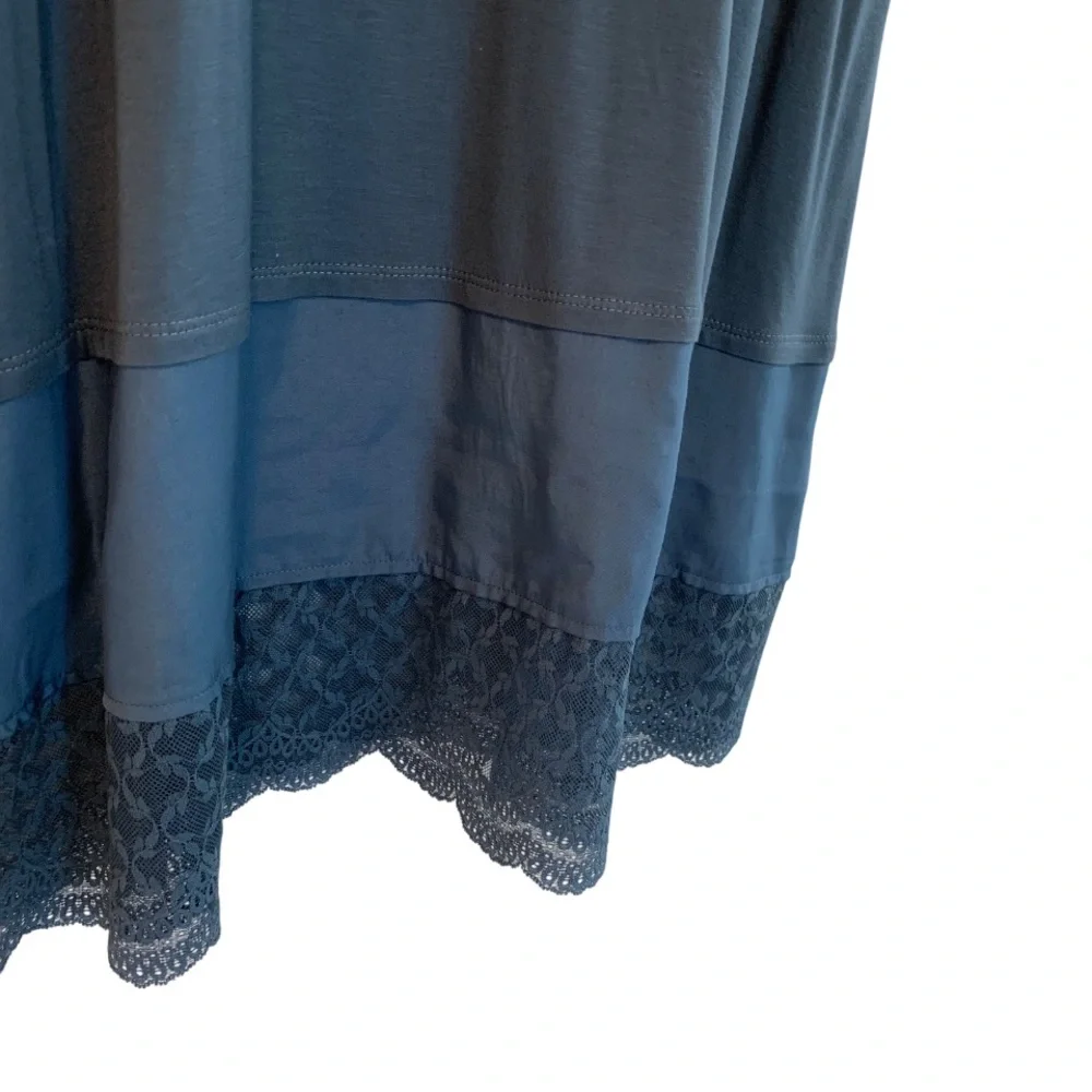 ❗️Final Price❗️LOGO LAYERS Knit Tank Top Lace Hem Tunic Length Plus Size 1X - Picture 6 of 10